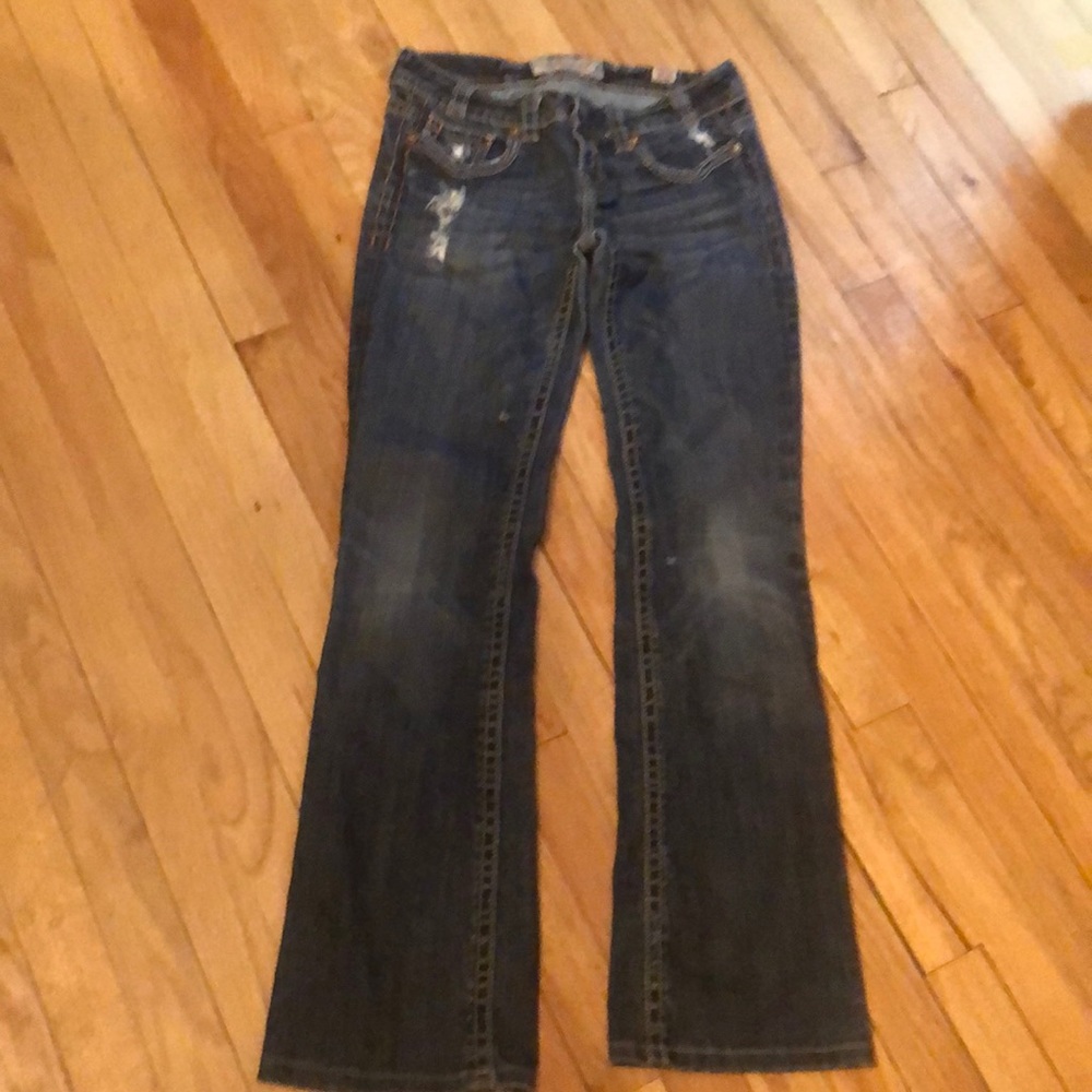 Mek Denim Oaxaca boot cut distressed jeans size 27